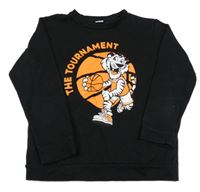 Černá mikina s tygrem a nápisy LC Waikiki