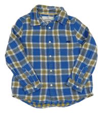 Modro-smetanovo-žlutá kostkovaná košile M&S