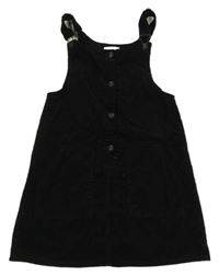 Černé manšestrové laclové šaty Mango