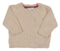 Světlerůžový žinylkový svetr Ergee