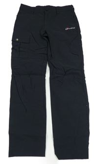 Tmavošedé šusťákové outdoorové kalhoty Berghaus