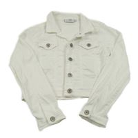 Bílá tepláková riflová crop bunda