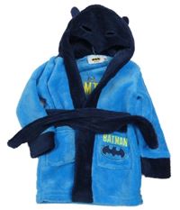 Modro-tmavomodrý plyšový župan s kapucí - Batman 