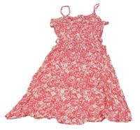 Růžovo-bílé vzorované šaty s průstřihy Primark