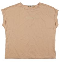Světlerůžové oversize tričko s nápisem C&A