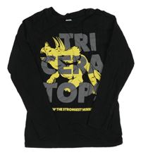 Černé triko s nápisem a dinem Dopodopo