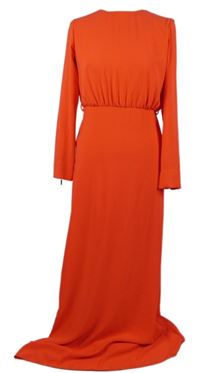 Dámské neonově oranžové dlouhé šaty Sandrom 