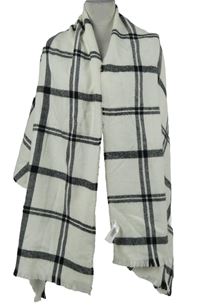 Dásmká bílo-černá kostkovaná šála Primark