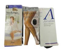 Nové - 3x Dámské tělové + hnědé + tmavošedé silonové punčochy 