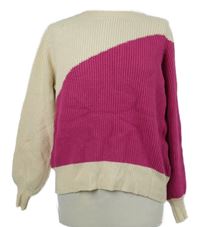 Dámský béžovo-tmavorůžový svetr Next