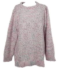 Dámský světlerůžovo-fialový melírovaný žinylkový svetr Atlas vel. 54