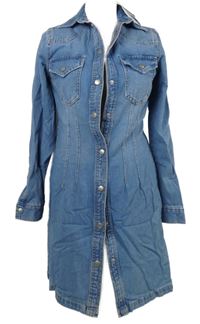 Nové - Dámské světlemodré riflové košilové šaty New Look 