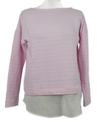 Dámské růžové pruhované triko s bílou halenkovou vsadkou 