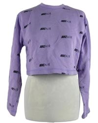 Dámská fialová crop mikina s logy Nike 