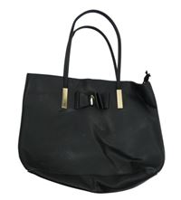 Dámská tmavošedá koženková kabelka s mašlí 