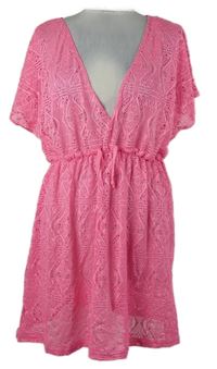 Dámská růžová krajková plážová tunika Janina 