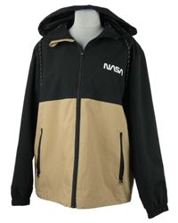 Pánská černo-béžová šusťáková jarní bunda Nasa s kapucí Manfiti