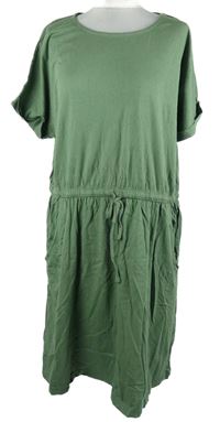 Dámské zelené šaty se stahováním v pase Studio 