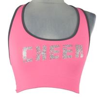 Dámský neonově růžový sportovní crop top s nápisem Proact 
