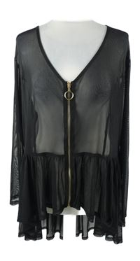 Dámská černá tylová propínací tunika Shein 