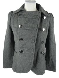 Dámský tmavošedý vlněný kabátek H&M