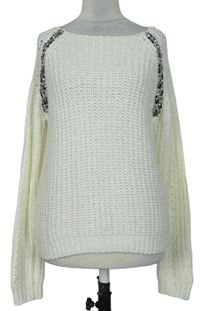 Dámský bílý svetr s kamínky Dorothy Perkins 
