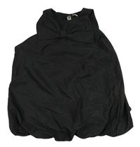 Černé šusťákové balonové šaty s mašlí H&M