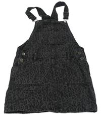 Černo-bílé melírované riflové laclové šaty s flíčky M&S