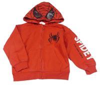 Červená propínací mikina s kapucí- Spiderman zn. H&M