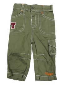 Khaki plátěné kalhoty s písmenem a kapsou Disney