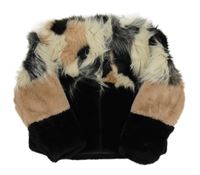 Bílo-černo-růžová kožešinová podšitá bunda Name it