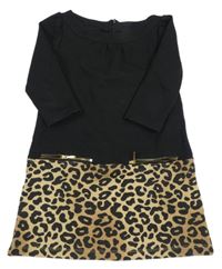 ČErno-béžové teplákové šaty s flíčky Gymboree