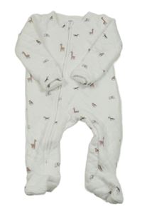Bílý prošívaný overal se zvířátky F&F