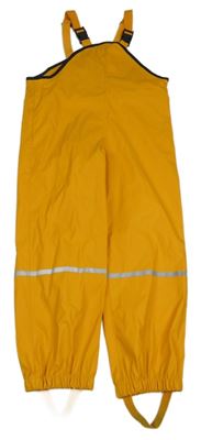 Žluté nepromokavé laclové kalhoty s proužkem Lupilu