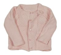 Světlerůžový propínací svetr Nutmeg