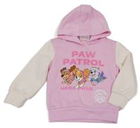 Růžovo-bílá mikina s Tlapkovou patrolou a kapucí Nickelodeon