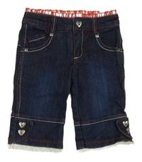 Tmavomodré capri rifle s volánky Mayoral