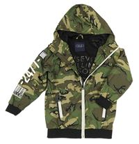 Khaki army šusťáková podzimní bunda s kapucí Next