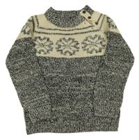 Černo-béžový melírovaný svetr s vločkami M&Co.