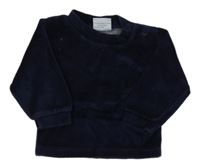 Tmavomodrá sametová mikina 