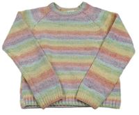 Barevný pruhovaný žinylkový svetr zn. Next