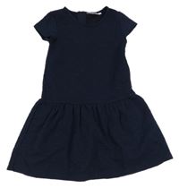 Tmavomodré šaty s 3D srdíčky