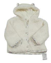 Nové - smetanová huňatá podšitá bunda s kapucí Nutmeg