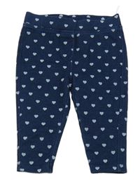 Tmavomodré tregíny riflového vzhledu se srdíčky C&A