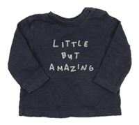 Tmavomodré triko s nápisem F&F