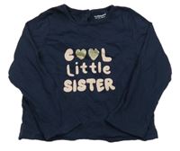 Tmavomodré triko s nápisem Vertbaudet