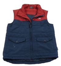 Tmavomodro-rubínová šusťáková zateplená funkční vesta Trespass