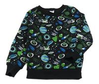 Černá mikina s planetami Kiki&Koko