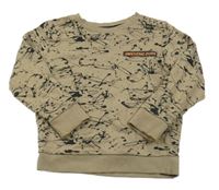 Hnědo-černá vzorovaná mikina s nápisem Next