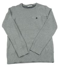 Šedý melírovaný svetr s kapsou Reserved